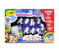 CRAYOLA - Washimals Paw Patrol, Super Set Attività con 8 Cuccioli, 12 Pennarelli Lavabili, Sfondo Colorabile e Spazzolina, Gioco e Regalo per Bambini, da 3 Anni, 74-0251