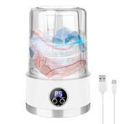 Washing Machine, Bra Washer, 7.87x5.12x5.12 Inches Small 1l Rechargeable, Lightweight Double Mode Cleaner, Portable Appliance for Bathroom, Rv, Travel, Dorm, Hotel and Camping, White