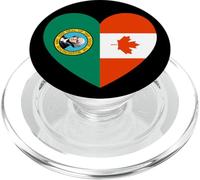 Washington and Canada Flags: Heart Shaped Unity PopSockets PopGrip per MagSafe