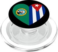 Washington and Cuba Flags: Heart Shaped Unity PopSockets PopGrip per MagSafe