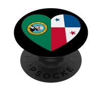 Washington and Panama Flags: Heart Shaped Unity PopSockets PopGrip Adesivo