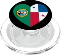 Washington and Panama Flags: Heart Shaped Unity PopSockets PopGrip per MagSafe
