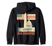 Washington D.C. 202 Forever- Monumento e Campidoglio degli Stati Uniti Felpa con Cappuccio