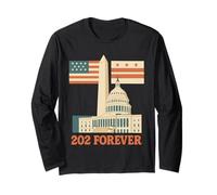 Washington D.C. 202 Forever- Monumento e Campidoglio degli Stati Uniti Maglia a Manica