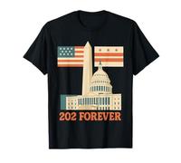 Washington D.C. 202 Forever- Monumento e Campidoglio degli Stati Uniti Maglietta