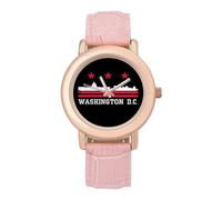Washington D.C. - Orologio da polso da donna, elegante, analogico, al quarzo, con cinturino in pelle, Stile:, regular, Cinturino