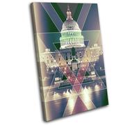 Washington DC Abstract City SINGLE TELA parete arte foto stampa