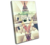 Washington DC Abstract City SINGLE TELA parete arte foto stampa