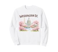 Washington DC Cherry Blossoms Landmark Art Souvenir Viaggio Felpa