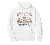 Washington DC Cherry Blossoms Landmark Art Souvenir Viaggio Felpa con Cappuccio