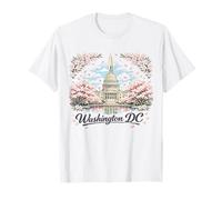 Washington DC Cherry Blossoms Landmark Art Souvenir Viaggio Maglietta