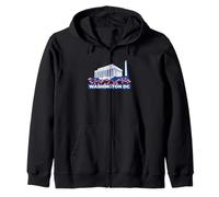 Washington DC Lincoln Memorial Cherry Blossoms Monumenti Felpa con Cappuccio