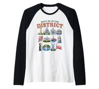 Washington DC Luoghi di Interesse Monumento Campidoglio Fiori di ciliegio Maglia con Maniche Raglan