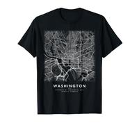 Washington DC Mappa della Città Minimalista Strade Maglietta
