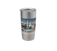 Washington DC, orizzonte, monumenti, retro, vendemmia, arte Bicchiere termico in acciaio inox doppia parete