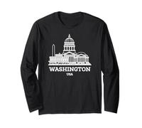 Washington DC Skyline - Design di ritorno al passato - Classico Maglia a Manica