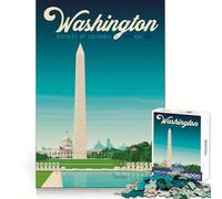 Washington DC Travel Poste Puzzle da 1000 pezzi per adolescenti Puzzle di abilità logica Divertimento casual Unisciti con precisione Regalo premuroso (50x75cm)