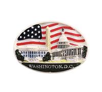 Washington DC. USA 3D Bandiera Ovale Frigorifero Magnete Souvenir Adesivi magnetici in Resina Fatti a Mano Decorazione della Cucina di casa, Regalo Collezione Washington Magnete per Frigorifero