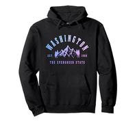 Washington Evergreen State Mountains PNW Vintage Pride Felpa con Cappuccio