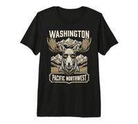 Washington PNW Pacific Northwest Alce Vintage Souvenir Maglietta Premium