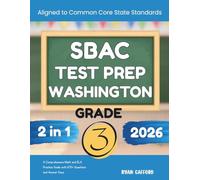 Washington SBAC Test Prep Grade 3 2026: A Comprehensive Math and ELA Practice Guide with 670+ Questions and Answer Keys