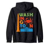 Washington Souvenir Men Capitol Monument Columbia Washington Felpa con Cappuccio