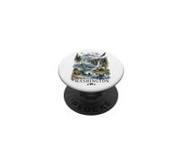 Washington State Acquerello Paesaggio Natura Viaggi Design PopSockets PopGrip Adesivo
