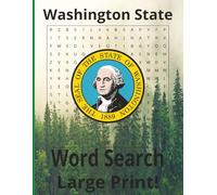 Washington State Word Search: Relax with a Washington State Themed Word search puzzle book! Large Text for Easy Reading 50+ puzzles, 110 pages | 8.5"X11"