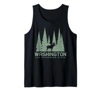 Washington The Evergreen State PNW Alce Nature Lover Verde Canotta