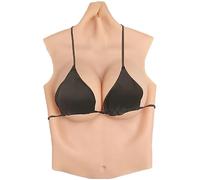 WASHLA Pettorale in silicone a metà corpo con imbottitura in cotone artificiale finto per transgender crossdresser transessuali (taglia: coppa E, colore: colore 2)