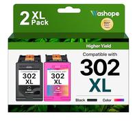 Washope 302 XL 302XL Inchiostro compatibile Cartuccia per HP 302 XL Nero e Colore per HP OfficeJet 3831 3833 3830 5232 DeskJet 3630 3632 3639 2130 Envy 4520 4525 4527 4528 (1 Nero, 1 Tri-Colore)