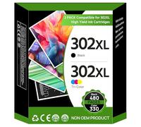 Washope 302 XL 302XL Inchiostro compatibile Cartuccia per HP 302 XL Nero e Colore per HP OfficeJet 3831 3833 3830 5232 DeskJet 3630 3632 3639 2130 Envy 4520 4525 4527 4528 (1 Nero, 1 Tri-Colore)