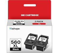 Washope PG-560XL 560XL Nero Cartucce d'inchiostro Compatibile con Canon 560 XL 560 XL PG560 PG-560 PG560XL per Canon Pixma TS5350 TS5351 TS5352 TS5353 TS7451 TS7450 Stampante Ink (XL Capacità)