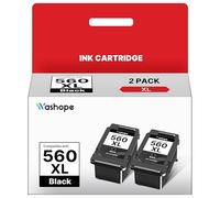Washope PG-560XL 560XL Nero Cartucce d'inchiostro Compatibile con Canon 560 XL 560 XL PG560 PG-560 PG560XL per Canon Pixma TS5350 TS5351 TS5352 TS5353 TS7451 TS7450 Stampante Ink (XL Capacità)