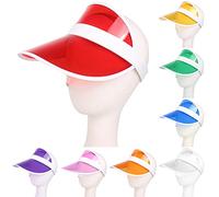 Washranp Cappello da Sole Moda Estate Sport all'Aria Aperta Protezione Solare Cappello con Visiera in Plastica Trasparente Unisex Bianca