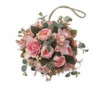 Washranp Fiore Artificiale Appeso, Palla di Fiori Finti Palla di Fiori Colorati in Plastica Realistica Eterna per La Decorazione della Festa Nuziale, Giardino di Casa Fai da Te Rosa Chiaro