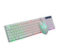 Washranp Mouse cablato Tastiera per computer Tastiera da gioco Set mouse Design ergonomico Dpi Tastiera cablata regolabile Mouse per computer portatile Nessun driver richiesto Bianco