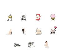 Wasise 11 ciondoli a forma di coccodrillo per matrimonio, accessori fai da te per scarpe da sposa, graziosi ciondoli decorativi per zoccoli, sandali, pantofole, accessori per scarpe per addio al