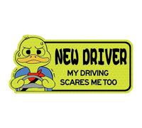 Wasise Adesivo per autista - 17,7 x 8,4 cm, divertente adesivo con testo My Driving Scares ME Too, impermeabile, resistente, per auto, segni essenziali per chi guida