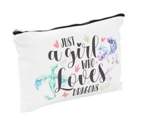 Wasise Borsa per il trucco con drago, 17 x 22,5 cm, borsa per la quarta ala, regalo per amanti degli animali per ragazze e donne, merchandising Imagine Dragons, borse organizer da viaggio, regalo per