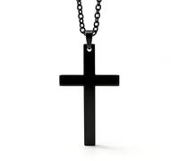 Wasise Collana con croce in acciaio inossidabile, collana con croce cristiana, collane in argento per uomo, battesimo cristiano, festa del papà, giorno del Ringraziamento, regalo di Pasqua per ragazzi