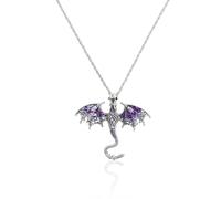 Wasise Collana con Drago - Gioielli Gotici, Merchandise Fourth Wing, Gioielli Gotici con Ciondolo a Forma di Drago Fantasy, Ciondolo a Forma di Drago Cinese, Regali con Draghi per Donne, Collana Unica