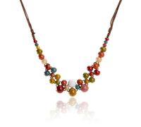 Wasise Collane grosse da donna, collana di perline da donna, collane bohémien, catena da collo colorata da donna, catena lunga con perline, collana vintage, collana multicolore, ciondolo lungo