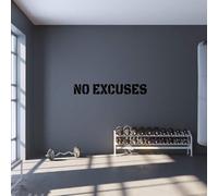 Wasise Decorazione artistica da parete per palestra, poster con lettere "NO Excuses", cartelli motivazionali da parete, adesivi motivazionali per allenamento fitness, impermeabili e durevoli, design
