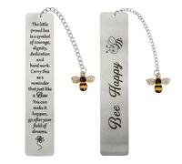 Wasise Segnalibro a forma di ape, segnalibri da donna, regalo ispiratore per donne, segnalibro Bee Happy, elegante regalo per amanti dei libri, migliori segnalibri per compleanno, Natale, laurea