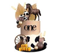 Wasise Topper per torta a forma di cavallo, 28 pezzi, con scritta "My First Rodeo 1st Birthday", decorazione per torta con cowboy occidentale, decorazioni per torte a tema western, cowboy, forniture