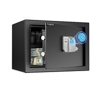 WASJOYE 25L Cassaforte per Impronte Digitali, Cassaforte Biometrica con Chiave, CassafortI Elettronica Automatica con Identificazione delle Dita, Cassetta di Sicurezza per Casa Hotel Ufficio