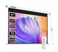 WASJOYE 84 "Schermo Proiettore Motorizzato Diagonale Elettrico Proiezione Automatica 16: 9 Telo Videoproiettore HD 8K per il Gioco per Uffici di Cinema Home Theater Projector Screen W/telecomando
