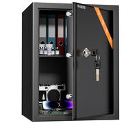 WASJOYE Cassaforte con Chiave,Casseforti da Armadio con 2 Chiave-45*35*31cm | Cassetta di Sicurezza da Pavimento, Cassaforte a Muro Casa/Ufficio per Soldi Telefono Medicina Passaporto,49L