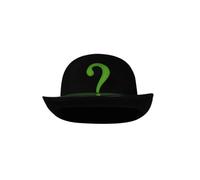 Waslary Cappello da Riddler per adulti, accessorio per costume di Halloween, cappello da bowler nero